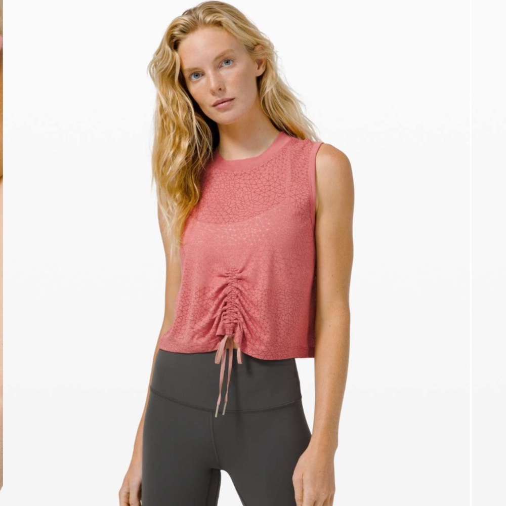 Lululemon Cinch Me Up Front Tank *Veil Cherry Tint Size 8